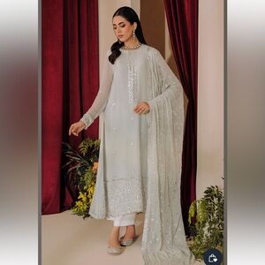 Pakistani designer CrossStitch kameez dupatta